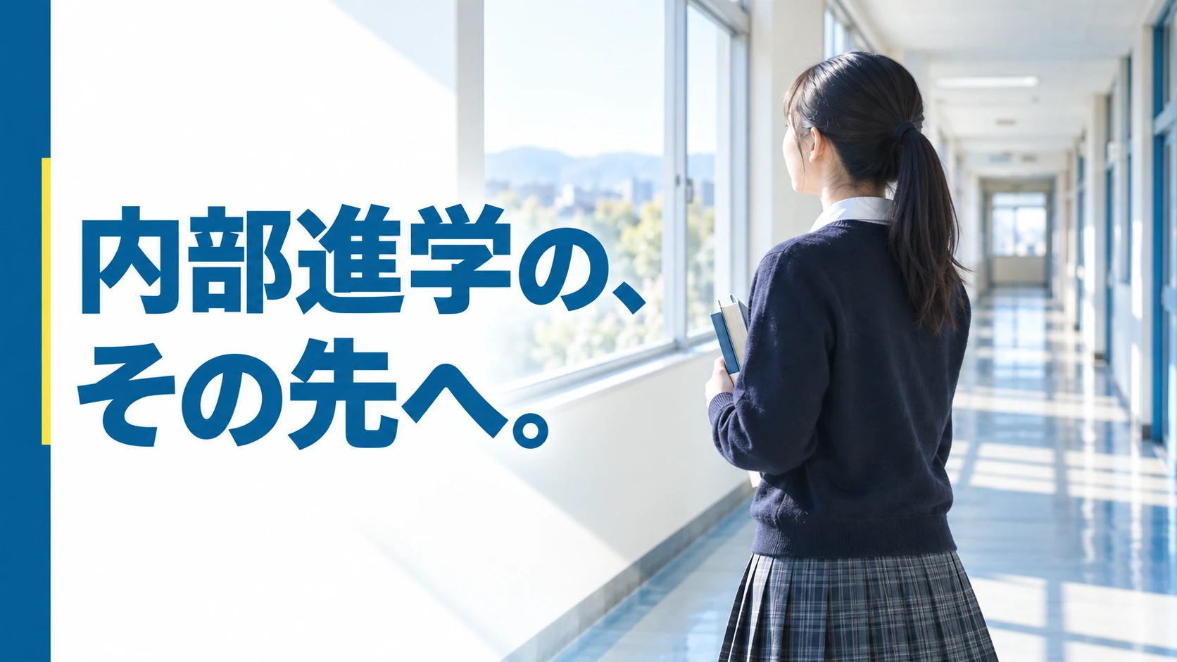 内部進学の、その先へ。（AI生成の特集バナー）